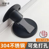 Door suction hole-free stainless steel invisible strong magnetic door suction floor suction bathroom door bumper magnet door suction anti-collision anti-theft door