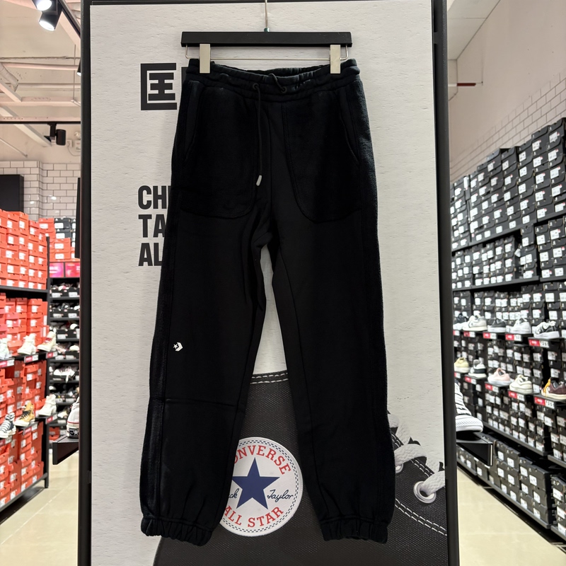 Converse Winter Men's Black Terry Warm Sports Casual Pants 10023521-A02