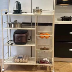New Kitchen Multi-Functional Storage Rack, Floor-Standing Multi-Layer Fruit and Vegetable Rack, Microwave Oven Storage Rack, Household Simple Shelf