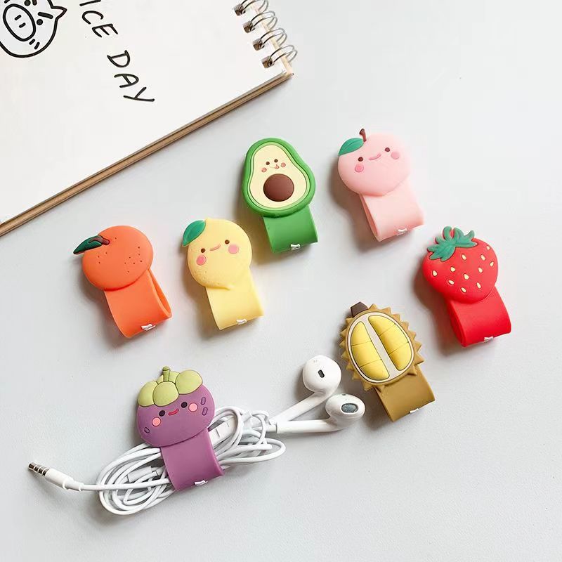 Cartoon Cute Line-Of-Wire Instrumental Silicone Strap data line containing buckle headphone charging wire finishing sets line anti-winding-Taobao