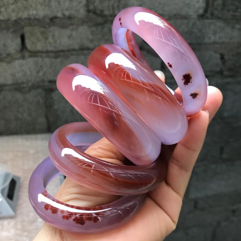 First line Sand Group Flowers Bracelet ice-through glass Bracelet Ziravioli Red Sugar Hearts South Red Floating Flowers natural agate