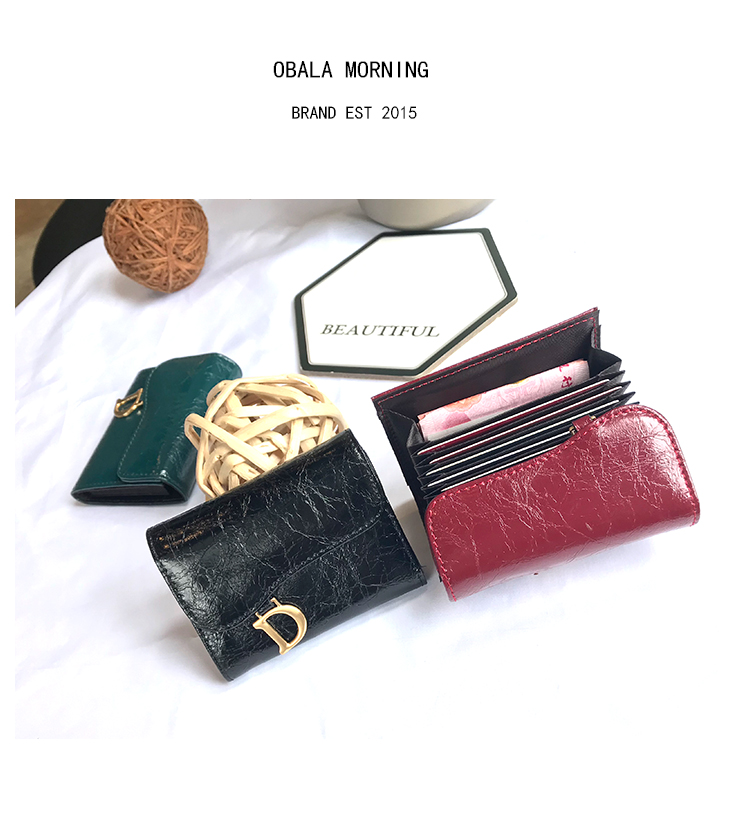 Sáp túi da sáp nữ nhỏ và đơn giản cá tính 2019 mới retro ngắn thẻ nhỏ gói chống trộm công suất lớn - Chủ thẻ ví đựng thẻ nam