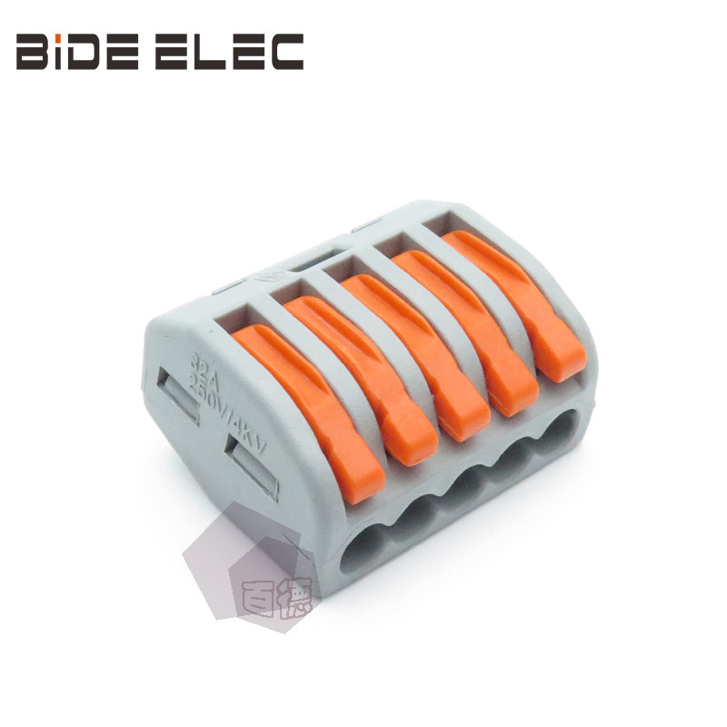 PCT-215G Five-hole universal grey wire connector Quick wiring terminals 50 boxes