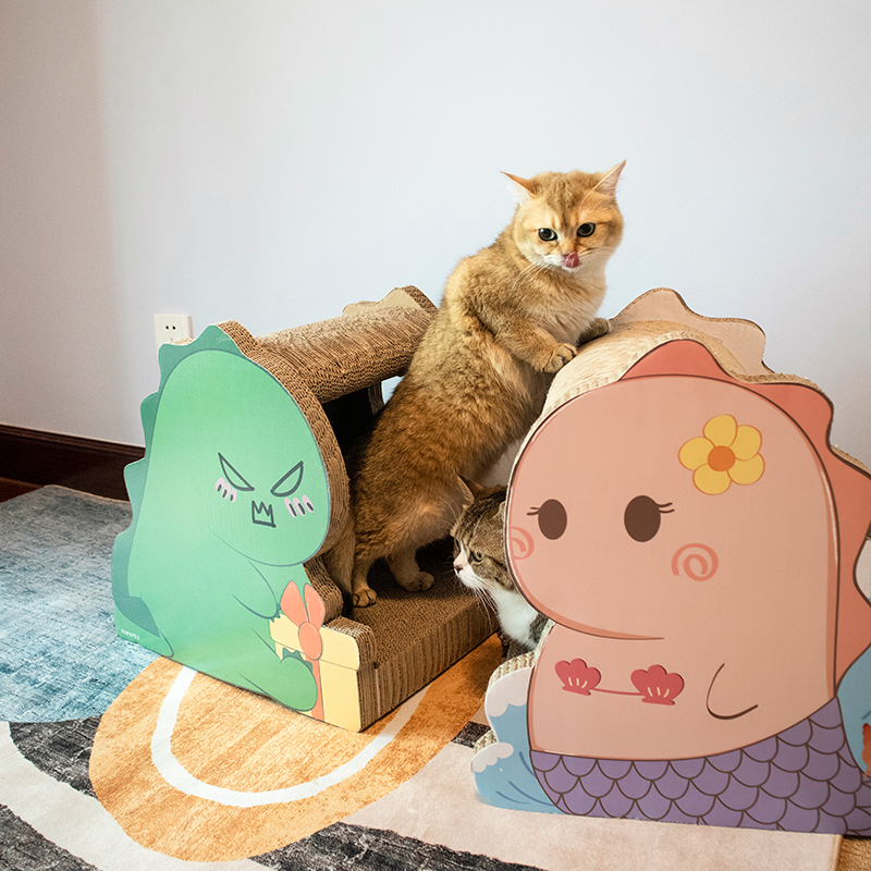 I hear that you have cats as well). Small Mustard Dinosaur Standing Cat Grip Board Corrugated Cardboard Nest Kitty Grinding Claws Aci Aroma