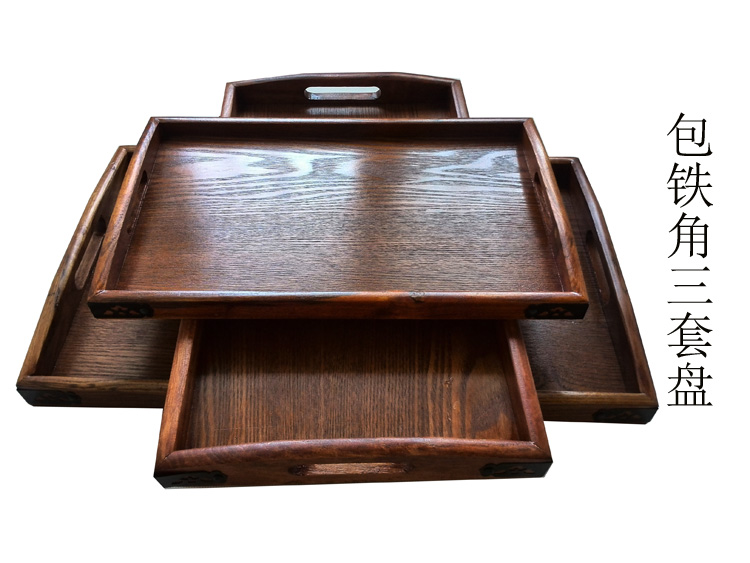 Tấm gỗ khay trà khách sạn side món ăn lưu trữ nhà khay khay nướng khay gỗ khay gỗ retro khay sáng tạo khay tra go