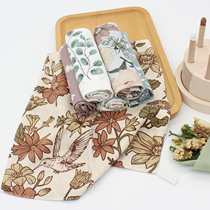 Double-layer bamboo cotton muslin baby bib dribbling gauze small square towel baby wiping handkerchief face towel 28cm