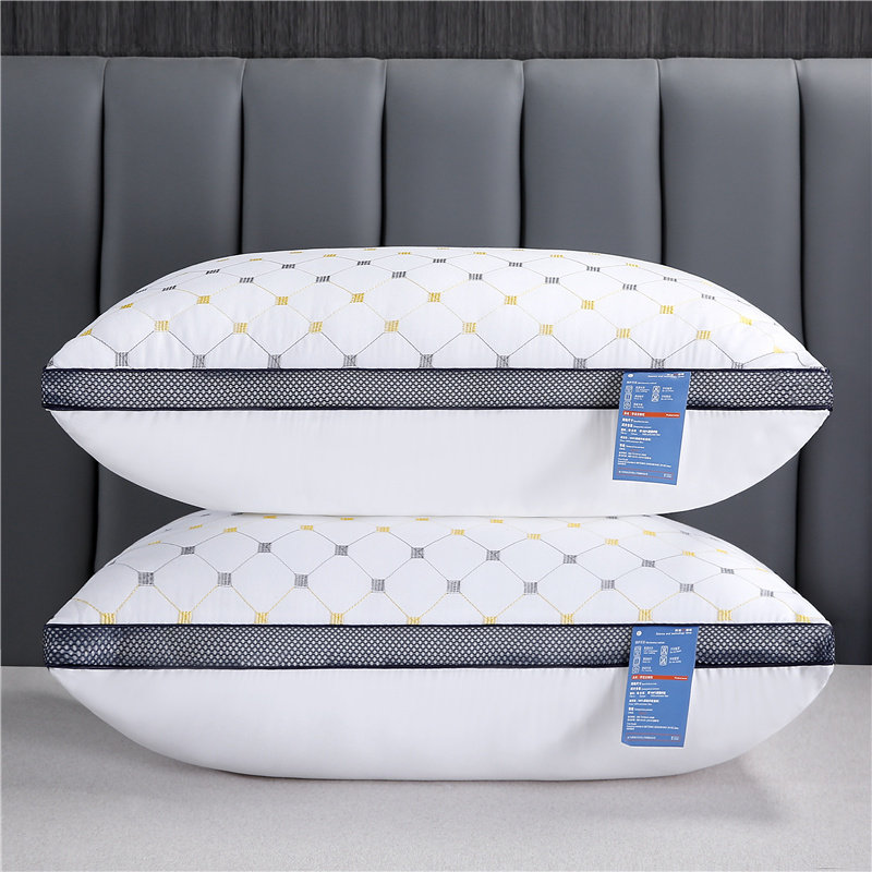 Man Crystal Home Textiles Cotton Feather Velvet Washed Pillow Pillow Single Double Home Hotel Pillow A Pair of Neck Pillow