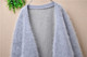 Mid-length thickened autumn and winter ins long-haired mink velvet light gray cloak pocket bag loose knitted jacket for women 324