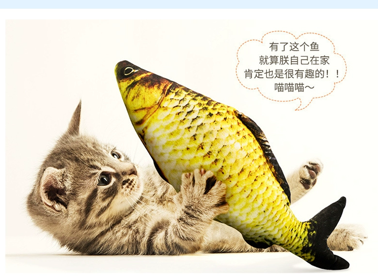 Catnip cá đồ chơi hài hước mèo gối thú cưng nibble đồ chơi saury cá hề cá chép cá chép mô phỏng đồ chơi sang trọng - Mèo / Chó Đồ chơi