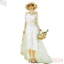 (Bai Xiaoxian) Travel Photography Light Wedding Dress 2024 New Spring Super Fairy Forest Retro Photo Studio Outdoor Clothing Trailing