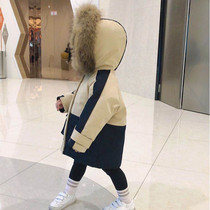 Hong Kong children's tooling Parker clothing 2021 new Korean version of children's long fur collar down jacket waterproof jacket
