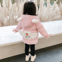 Hong Kong Girls' Down Jacket Medium and Long 2021 New Winter Children Korean Thickened Medium and Long Down Jacket Cotton Clothes