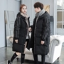 2018 thời trang mùa đông mới xuống áo khoác nữ dài thể thao sọc người yêu áo khoác nam áo jacket