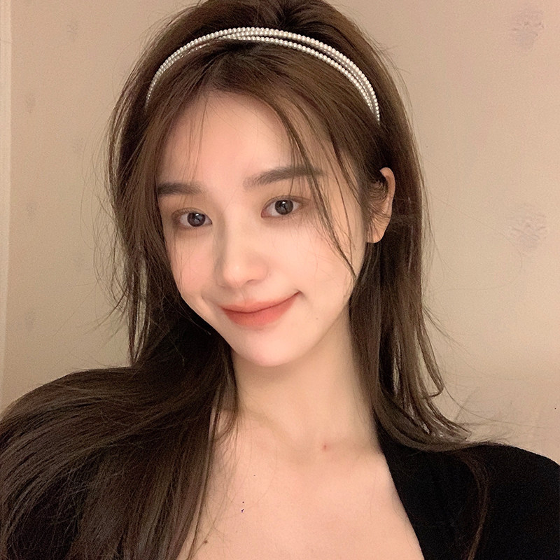 Pearl headband female summer high-end super fairy retro French face wash 2022 new hairpin wild go out tide