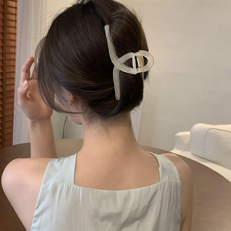 South Korea Hairclip Rear Brain Spoon High Ponytail Grip Large High-end Female Tennis Red 2021 New Superior Sense Shark Clip