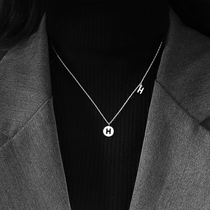 Korean Alphabet Necklace Woolen Clothing Chain Womens Niche Design Sensation Superior Pure Silver 2021 New Wave Light Extravagant Locks Bone Chain