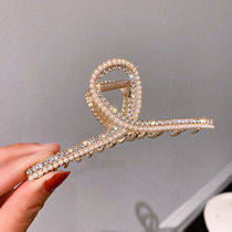 South Korea Pearl Hair Clip Rear Brain Spoon Large Number of High Sensation Grip Clip Temperament Shark Clip 2022 New High End