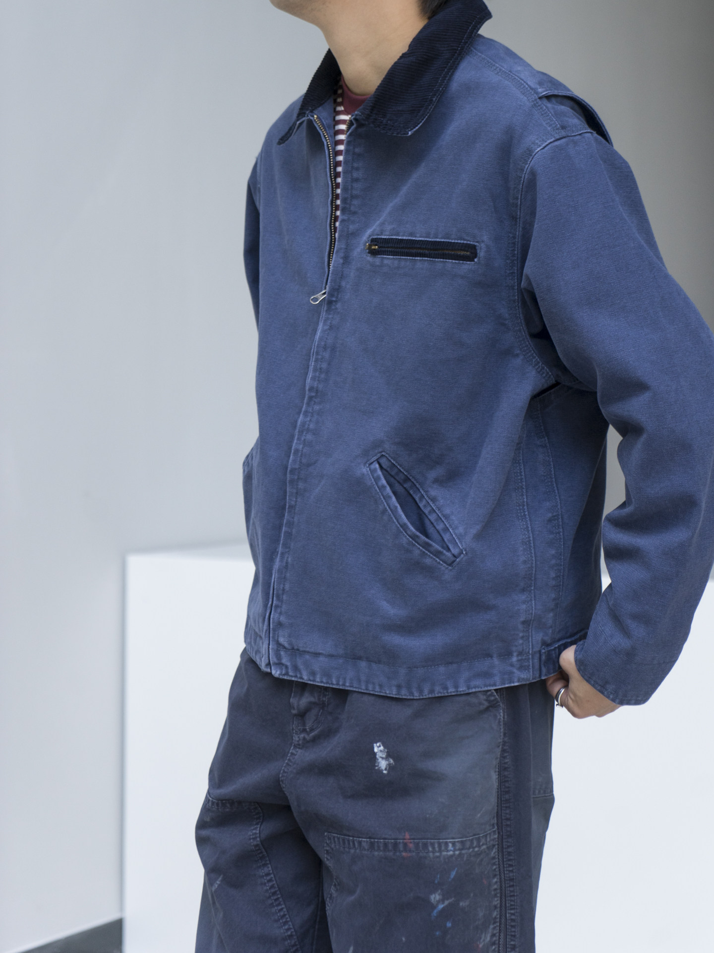 Jacket フレンチワークジャケット コーデュロイ襟 デトロイトショート