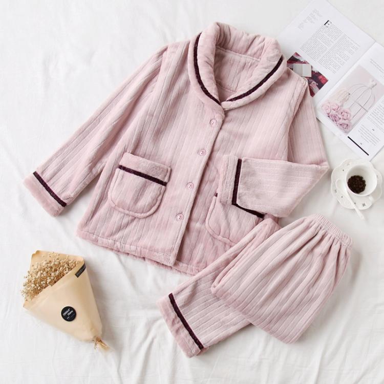 Mùa đông flannel những người yêu thích đồ ngủ nam và nữ cộng với nhung ấm tay áo dài phù hợp vẽ dày lông cừu san hô dịch vụ nhà đồ ngủ nam