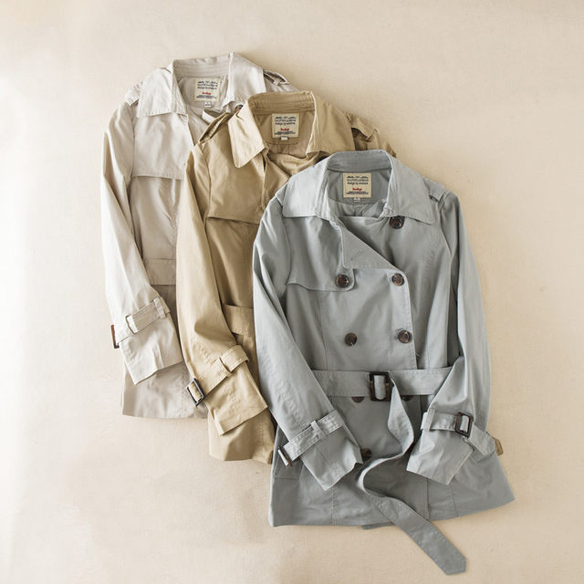 Short coat slim basic solid color commuter windbreaker