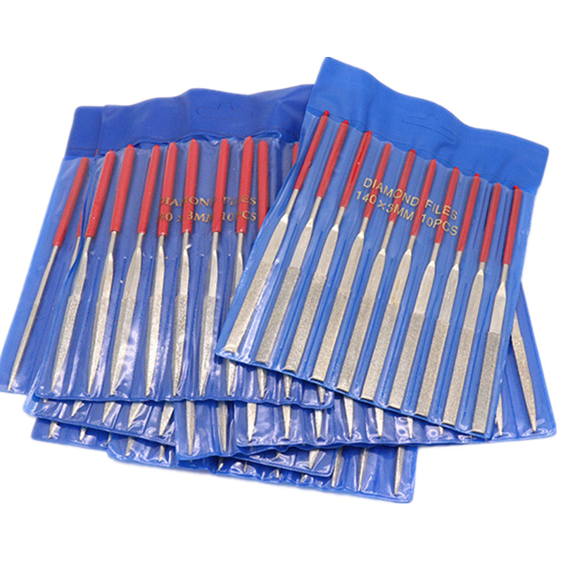 Diamond assorted file glass jade metal grinding flat round flat triangular file 140 160 180mm