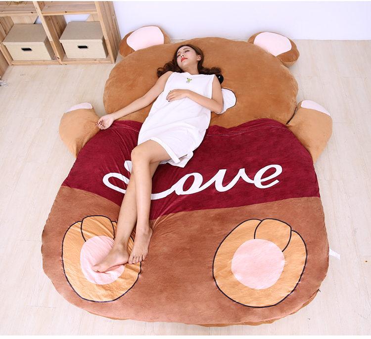 Dễ thương Totoro giường gấu phim hoạt hình nệm đơn phòng ngủ sáng tạo lười biếng giường phòng khách ghế đôi có thể gập lại nệm cao cấp