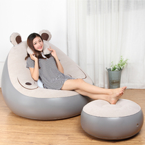 Creative Lazy Sofa Cartoon Bear Single Balcony Siesta Inflatable Sofa Bed Bedroom Casual Dorm Lazy Chair