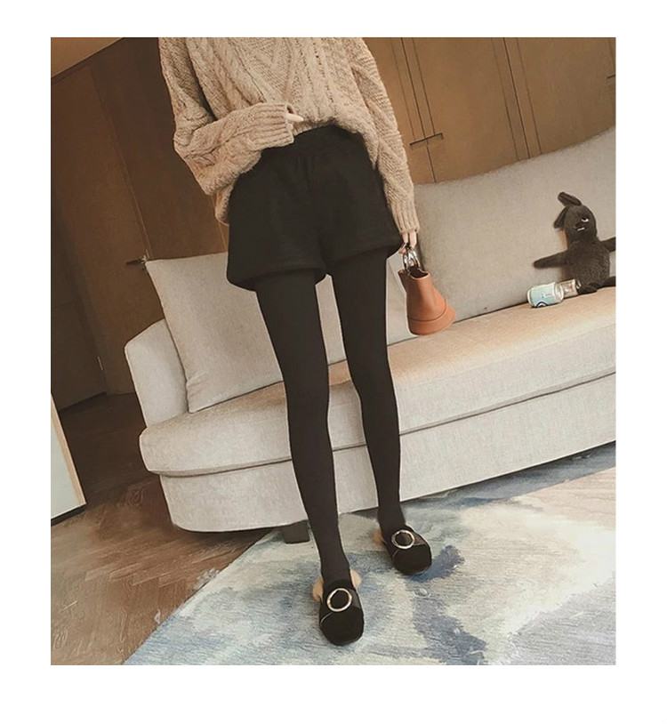 Quần short nữ mùa đông Hàn Quốc 2018 mới cao eo len rộng ống rộng chân hoang dã quần âu quần ống rộng mặc quần quần short nữ ống rộng