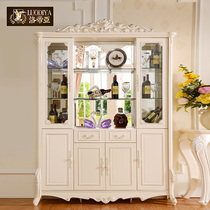 European modern simple wine cabinet partition cabinet with drawing silver carved cabinet living room household decoration cabinet hall cabinet four doors