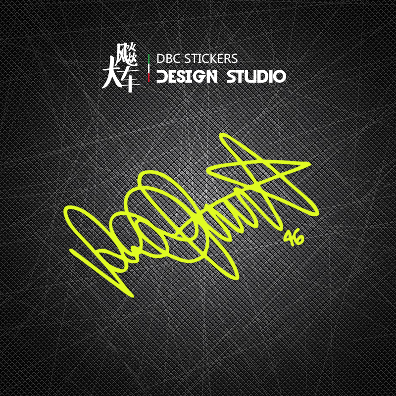 Rossi signature motogp helmet sticker lens locomotive sticker waterproof reflective patch flower modification