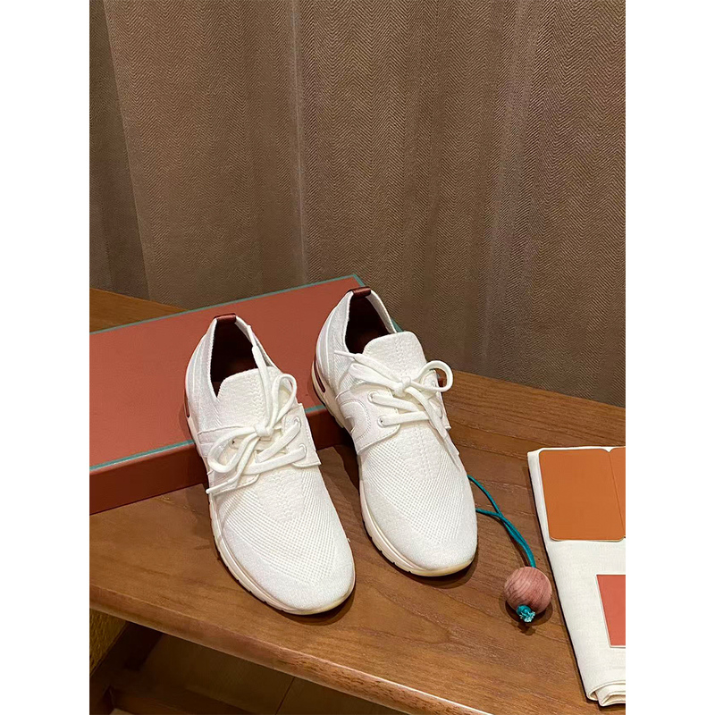 [Top-Notch] Women's Sneakers Lp Cashmere Fly-Knit Casual Shoes Lace-Up Jogging Shoes Lightweight and Breathable