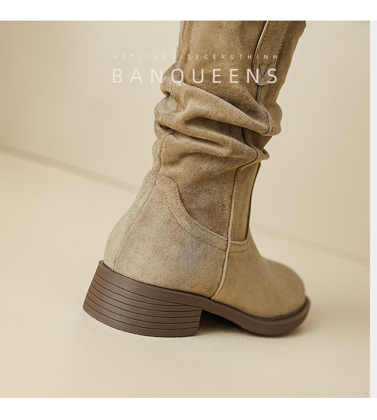 Западные Boots 真皮版！半曲西部牛仔靴2025年秋季美拉德短靴子中筒靴堆堆靴女靴