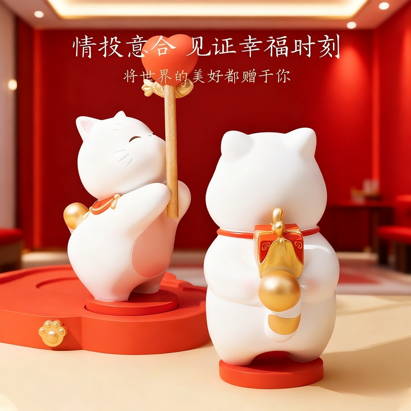 The Perfect Match from the Forbidden City: Ruyi Palace Cat Cultural and Creative Ornaments, Wedding, Newlywed, Engagement Gifts for the Newlyweds