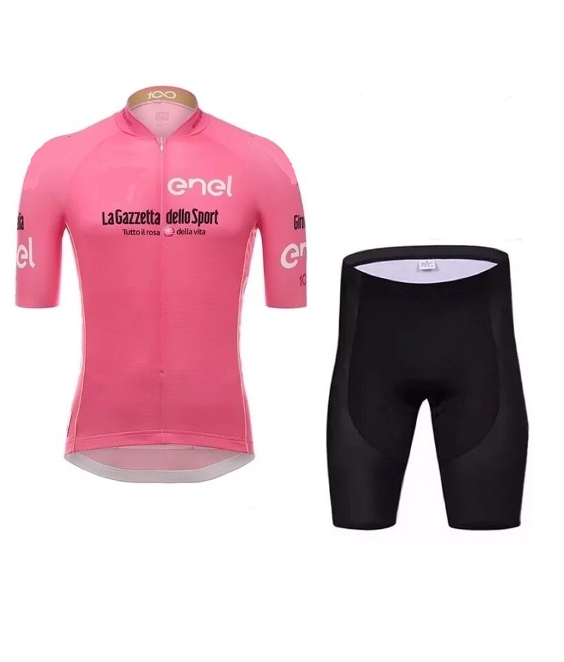 Huanyi pink shirt summer short-sleeved fitness bike Mountain bike clothing Cycling clothing Team edition cycling top pants