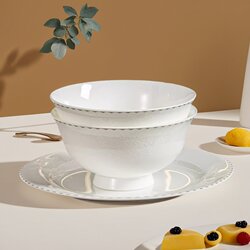 Yachengde Ceramic Bowl First-Class Bone China Rice Bowl Household 2025 New High-Value Bowl Accessible Luxury High-End Food Grade