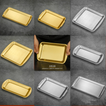 Nordic gold-plated 304 stainless steel rectangular plate dim sum fruit plate dessert tray sushi jewelry storage Cup plate
