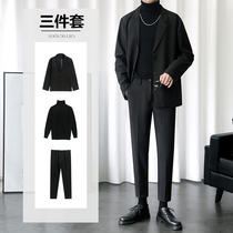 Suit suit mens cashmere dk uniforms upfront suit Western pants suit with handsome mens ruffling and handsome street clothes