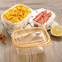 Thickened disposable lunch box lunch box packaging take-out plastic box fast food fruit salad fresh-keeping box 50 sets of rectangle