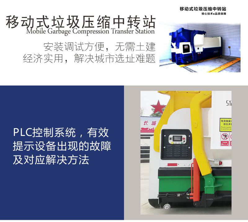 移動式垃圾收集點(diǎn) 移動垃圾中轉(zhuǎn)箱 菜市場垃圾壓縮站 德隆重工