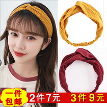 Cute ins hair band headband Face wash hair band female net red simple hair accessories Hair hair tie headdress pressure hair Korea