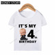 BabyBirthdayKidsT-shirt boys and girls baby boss birthday children's T-shirt pink short-sleeved