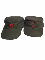 Cotton army green five-pointed star red Star flat top hat Autumn and summer sun hat Airborne division military hat Baseball cap cap cap