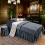 Châu Âu cao cấp màu xám denim bedspread giường vẻ đẹp massage spa thẩm mỹ viện bedspread đặt thêu biểu tượng tùy chỉnh - Trang bị tấm các mẫu ga giường spa