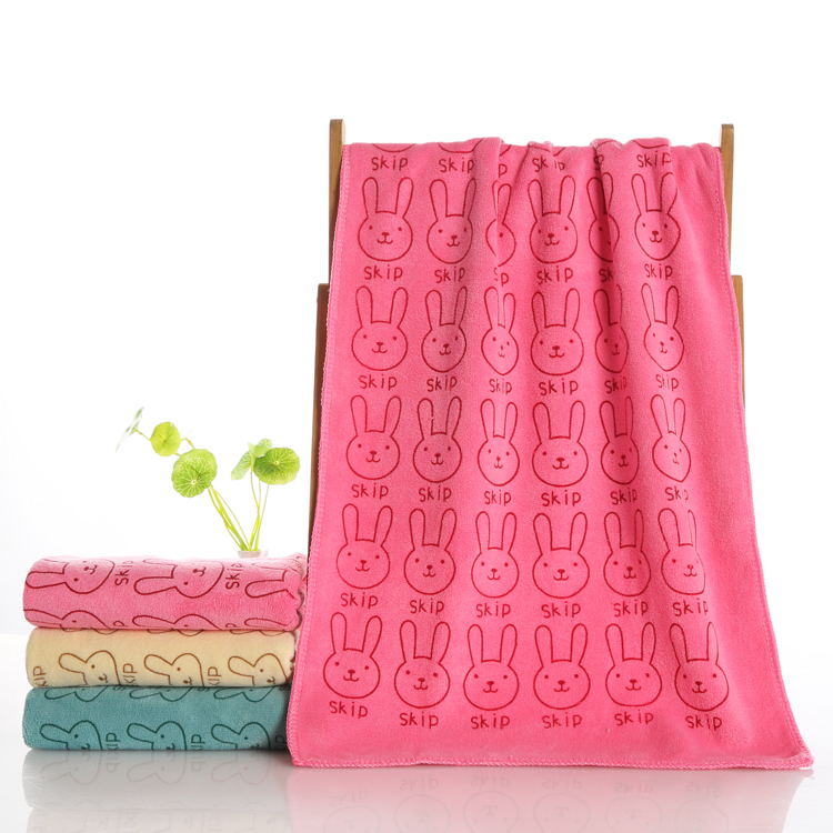 10-Pack of Thick Printed Towels with Cartoon Rabbits, Absorbent for Home Use, Suitable for Adults to Dry Hair and Wash Face, Quick-Drying and Lint-Free