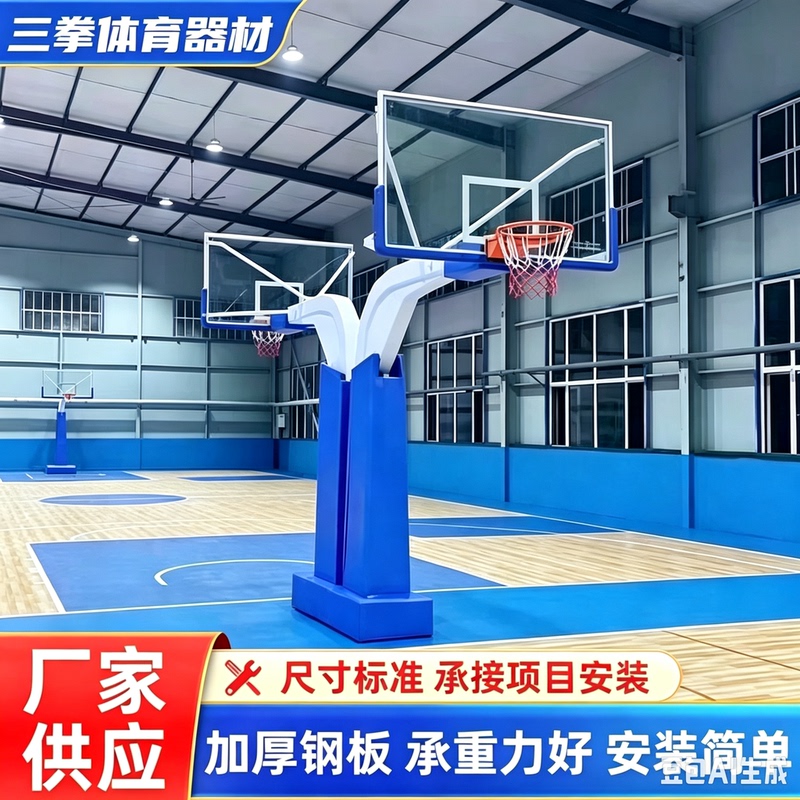 American-Style Tapered Basketball Hoop for Adults, Suitable for Outdoor Games, School Gyms, and Indoor Square Tube Basketball Stands