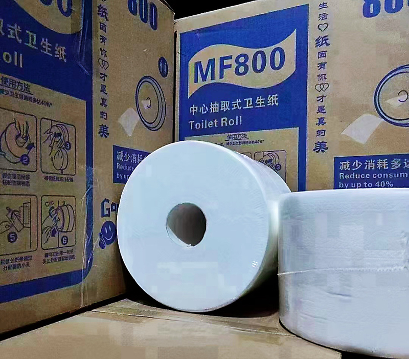 Center Tissue Paper Roubao 800 Commercial Affordable Hotel Club Hotel Bathroom Roll Paper Large Plate Paper Full Box