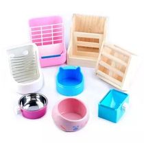 Dormitory Home Mini baby two-in-one rabbit guinea pig food basin grass rack fixed food basin supplies