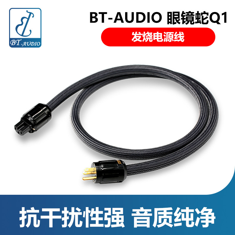 BT-AUDIO Glasses Snake Q1 Fever HIFI Special Guts Power Amplifier CD Machine Anti-Interference Power Cord