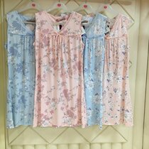 Dalli counter spring and summer knitted cotton sleeveless floral Korean style nightgown pajamas home clothes 894201