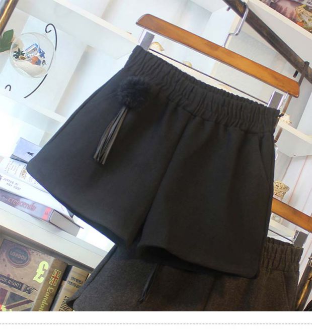 Mùa đông 2018 kiểu mới quần thun lưng thun dày quần short nữ mùa thu và mẫu mùa đông mặc quần ống rộng rộng shop đồ nữ